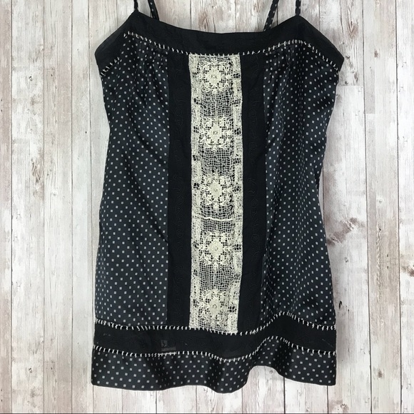 BCBG Tops - BCBG MaxAzria 100% Silk Cameo black and cream